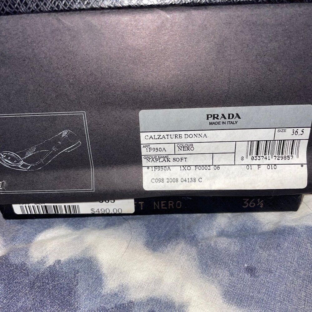 Prada Black Patent Leather Round Toe Flats, Size 36.5 EU - Picture 8 of 8